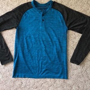 Blue and black Lululemon henley. Size small